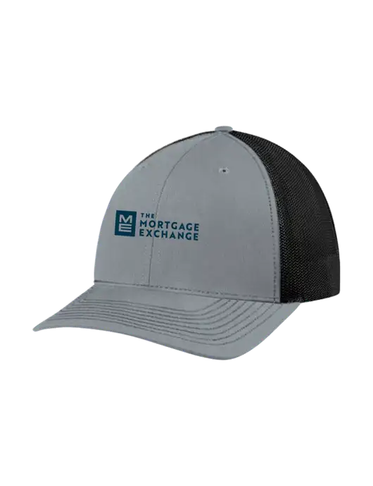 Richardson Adjustable Snapback Original 112 Trucker Cap Heather Grey w/Black Mesh w/Mortgage Exchange Logo