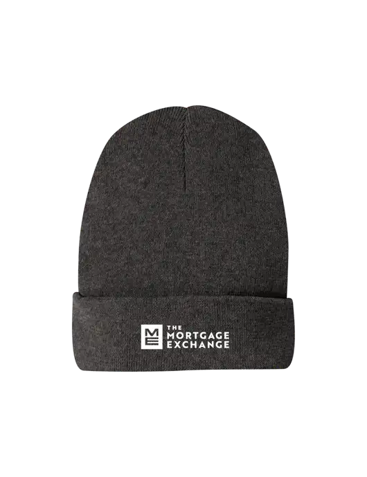 Recycled Charcoal Heather Beanie w/Mortgage Exchange Logo