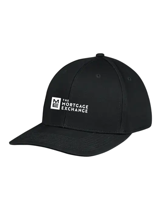 Premium Modern Structured Twill Black Snapback Cap w/Mortgage Exchange Logo