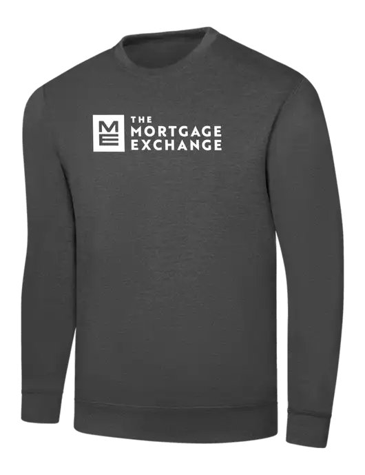 Charcoal 7.8 oz Ring Spun Crew Sweatshirt w/Mortgage Exchange Logo
