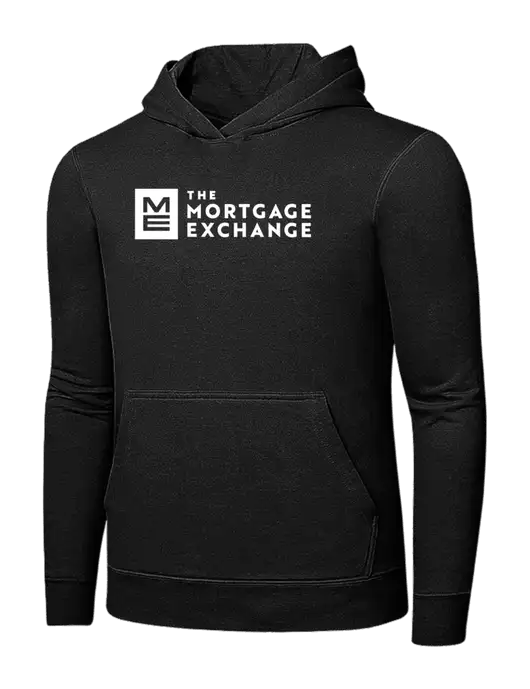Jet Black 7.8 oz Ring Spun Hooded Sweatshirt w/Mortgage Exchange Logo