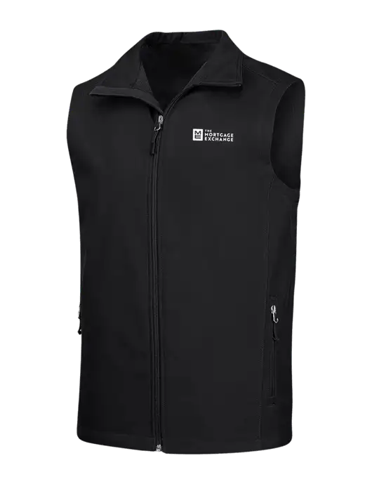 Black Core Soft Shell Vest w/Mortgage Exchange Logo