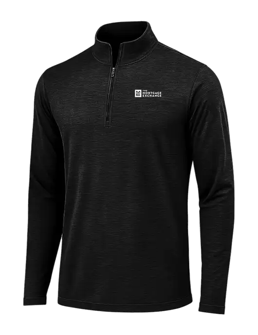 Black Triad Solid Posicharge Tri-Blend Wicking 1/4 Zip Pullover w/Mortgage Exchange Logo