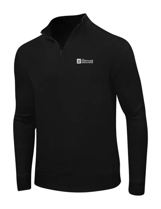 Deep Black/Charcoal Heather Interlock 1/4 Zip w/Mortgage Exchange Logo