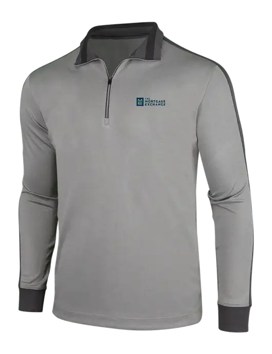 NIKE Athletic Grey/Heather Dark Grey Dry-Fit 1/2 Zip Cover-Up w/Mortgage Exchange Logo