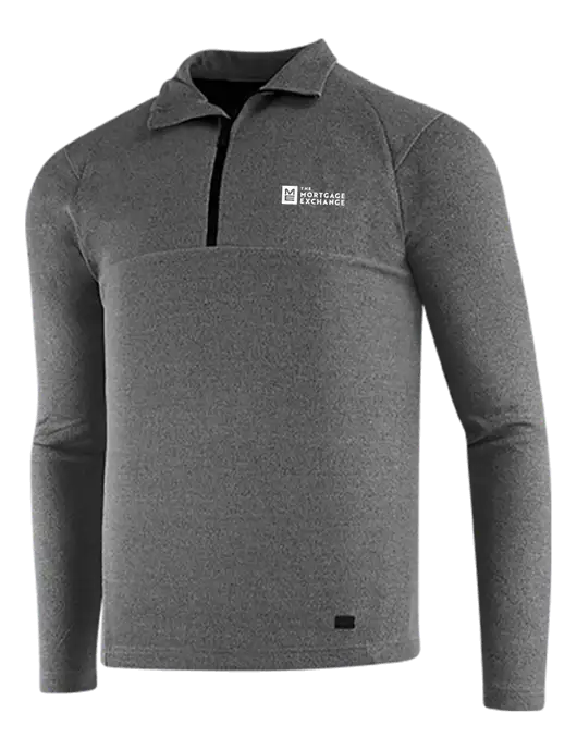 OGIO Dark Grey Heather Transition 1/4 Zip Pullover w/Mortgage Exchange Logo