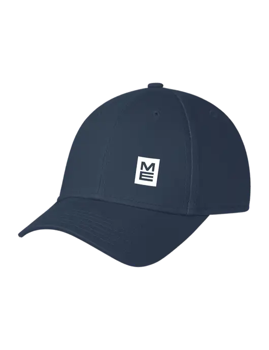 Navy Structured Cap Hook & Loop w/ME Stacked Logo
