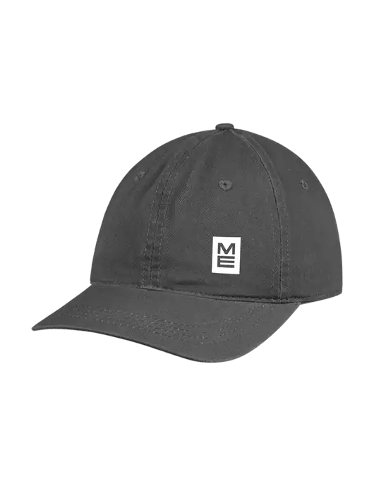 Garment Washed Unstructured Twill Charcoal Cap w/ME Stacked Logo