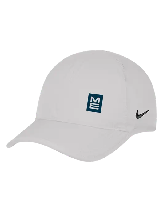 Nike White Featherlight Cap w/ME Stacked Logo