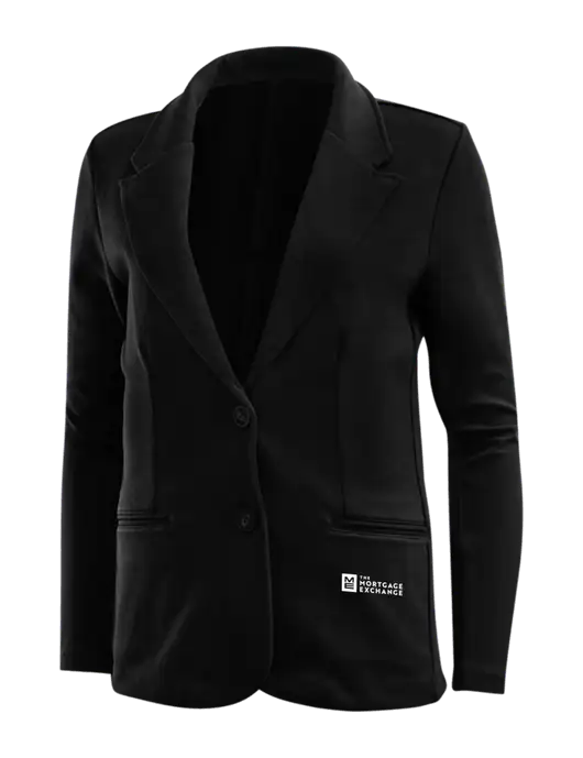 Black Womens Knit Blazer w/Mortgage Exchange Logo