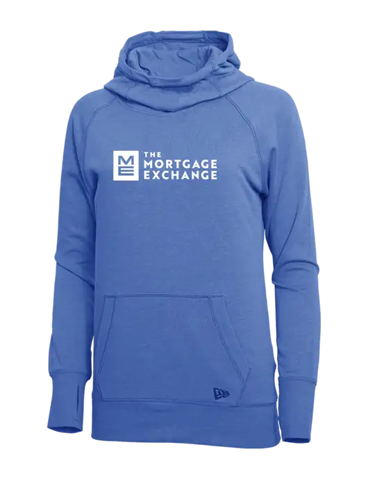 New Era Royal Heather Womens Tri-Blend Fleece Pullover Hoodie w/Mortgage Exchange Logo