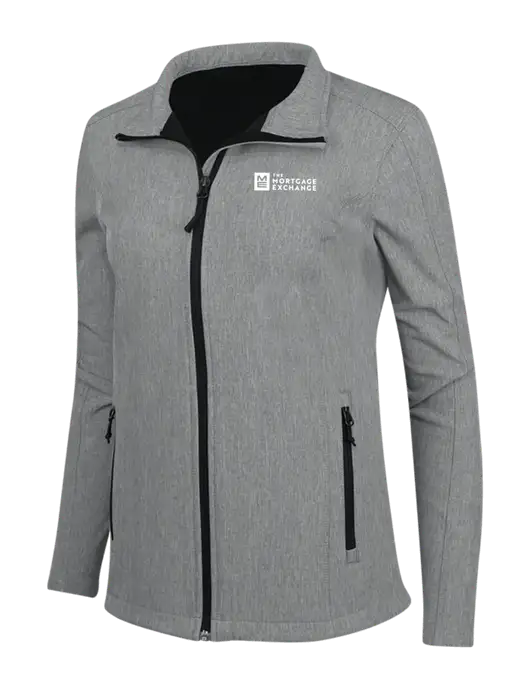 Medium Grey Heather Womens Core Soft Shell Jacket w/Mortgage Exchange Logo