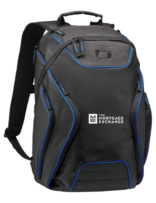OGIO Royal Blue/Heather Grey Hatch Laptop Backpack
 w/Mortgage Exchange Logo