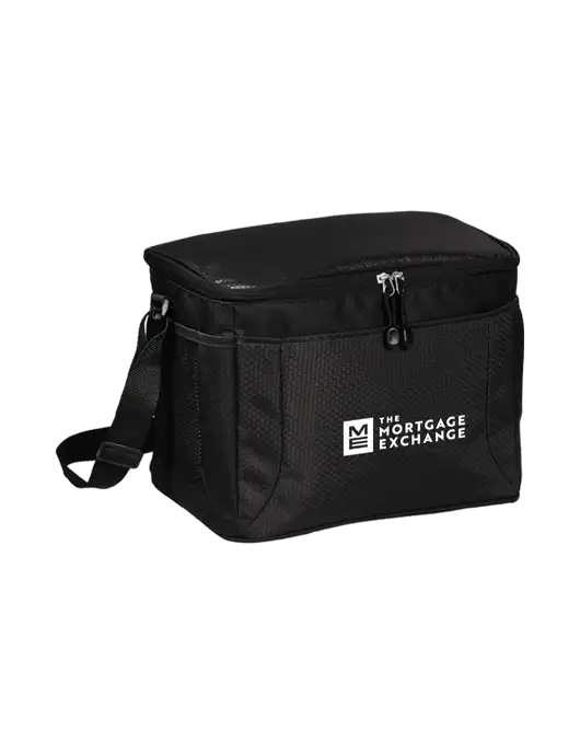 12 Can Black/Black Cube Cooler  w/Mortgage Exchange Logo