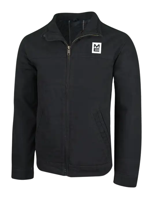 Cornerstone Black Washed Duck Cloth Flannel Lined Work Jacket w/ME Stacked Logo