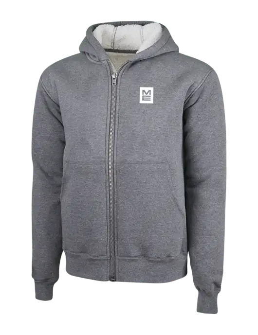 Cornerstone Grey Heather Heavyweight Sherpa Lined Hooded Fleece Jacket w/ME Stacked Logo