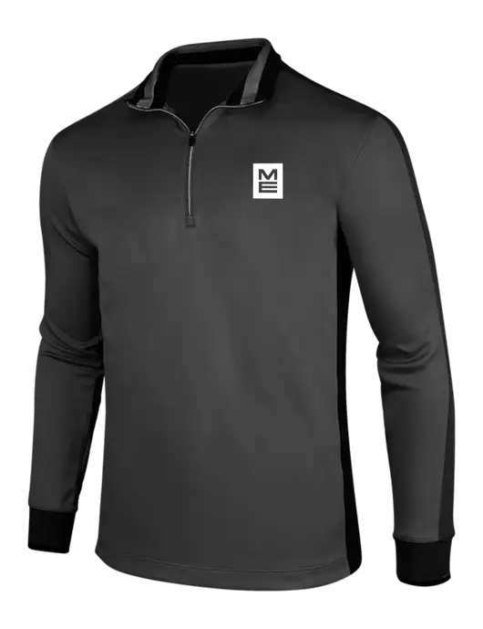 NIKE Anthracite Heather/Black Dry-Fit 1/2 Zip Cover-Up w/ME Stacked Logo