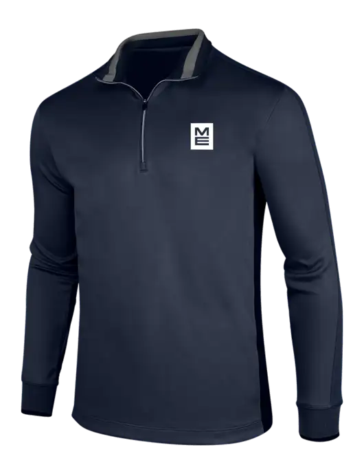 NIKE Midnight Navy Heather/Midnight Navy Dry-Fit 1/2 Zip Cover-Up w/ME Stacked Logo
