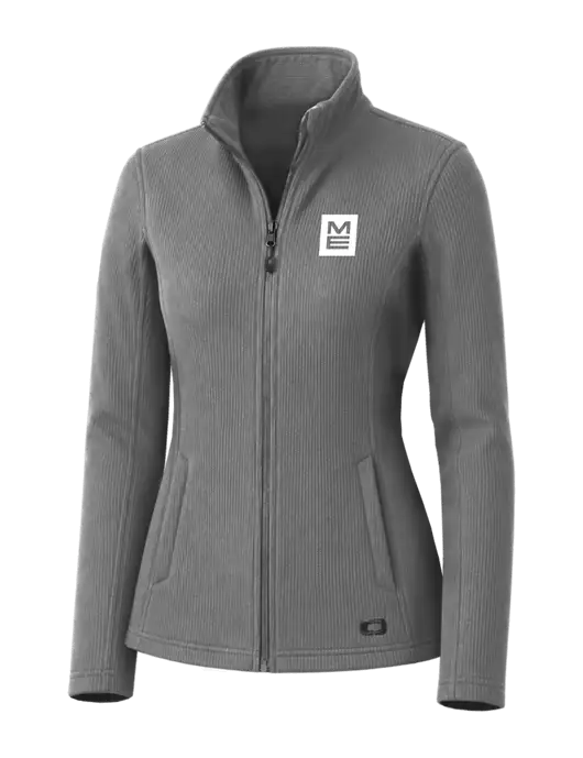 OGIO Medium Grey Womens Grit Fleece Jacket w/ME Stacked Logo