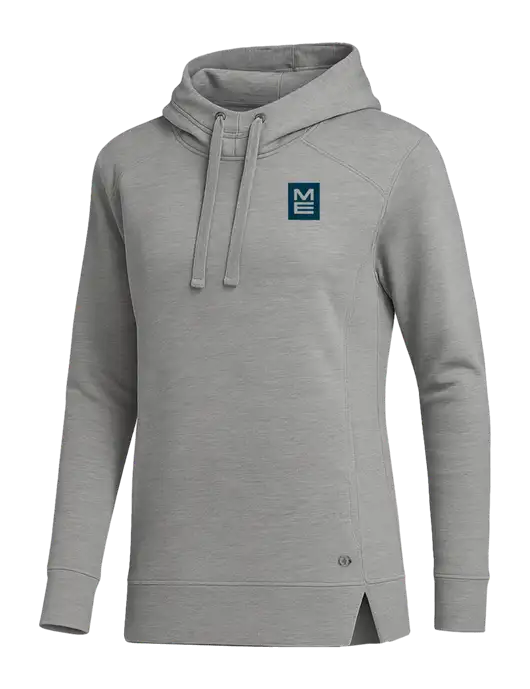 OGIO Heather Grey Womens Luuma Pullover Fleece Hoodie w/ME Stacked Logo